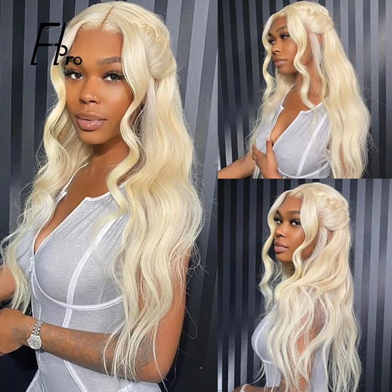 High Density 613# Blonde Full Lace Wig Wavy Wigs Baby Hair